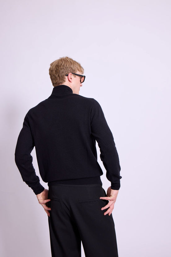 Bowler Berlin "Dolcevita" Merino-Kaschmir Rollkragen Schwarz