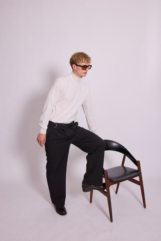 Bowler Berlin "Dolcevita" Merino-Kaschmir Rollkragen Offwhite