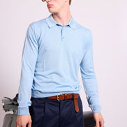 Bowler Berlin Seide Polo hellblau