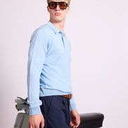 Bowler Berlin Seide Polo hellblau