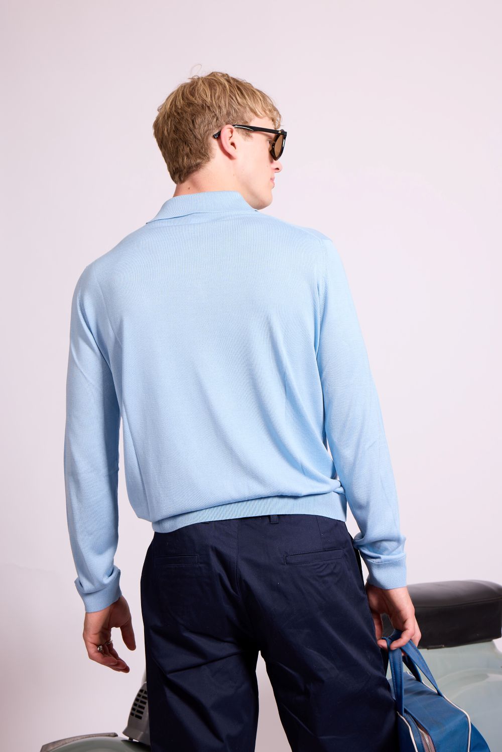 Bowler Berlin Seide Polo hellblau