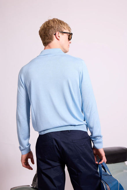 Bowler Berlin Seide Polo hellblau