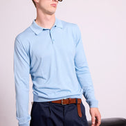 Bowler Berlin Seide Polo hellblau