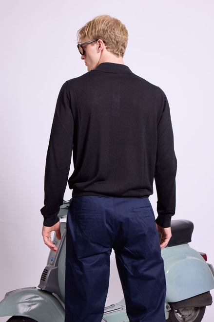 Bowler Berlin Seide Polo schwarz