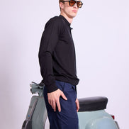 Bowler Berlin Seide Polo schwarz