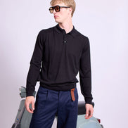 Bowler Berlin Seide Polo schwarz