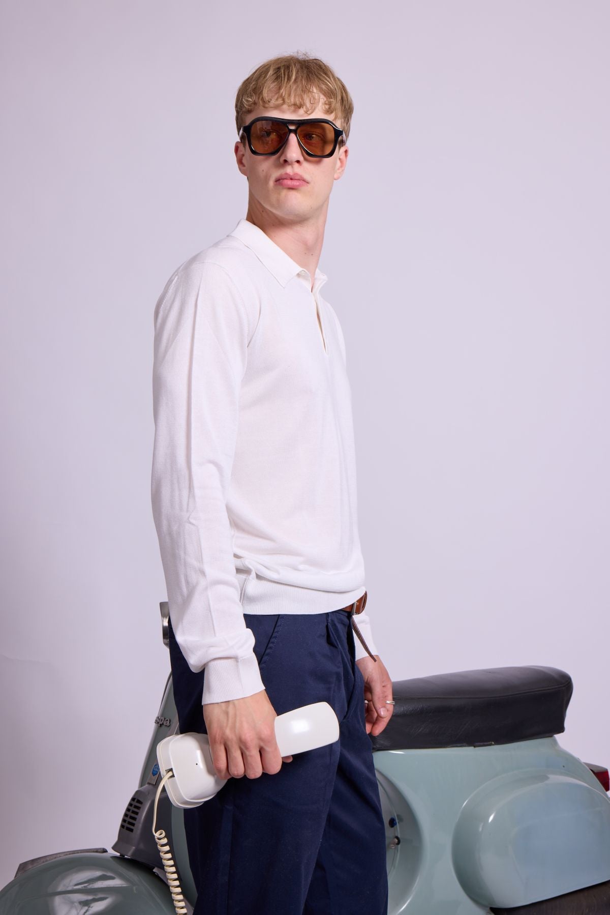 Bowler Berlin Seide Polo creme weiss
