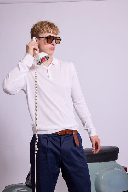 Bowler Berlin Seide Polo creme weiss