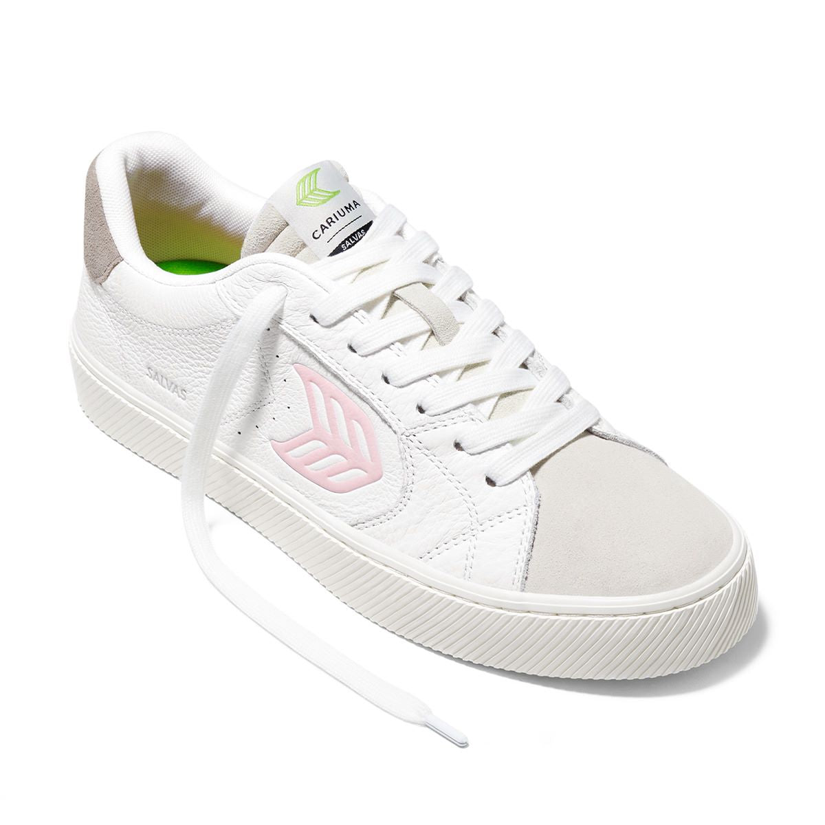 Cariuma Salvas Premium Leather White Rose