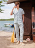 LA CONCH "Grand Bahama" Gurkha Leinenhose Allover-Print