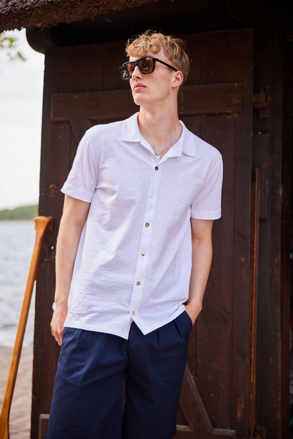 LA CONCH Kurzarm Poloshirt "Eleuthera" weiß