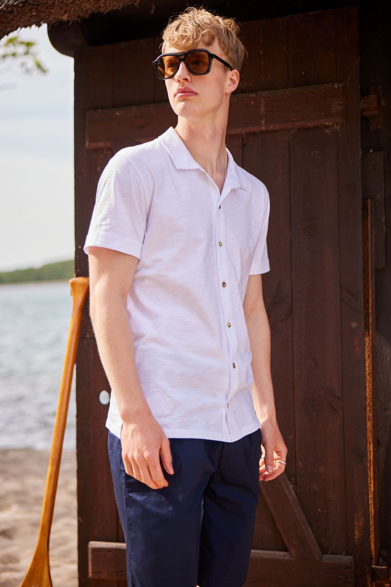 LA CONCH Kurzarm Poloshirt "Eleuthera" weiß