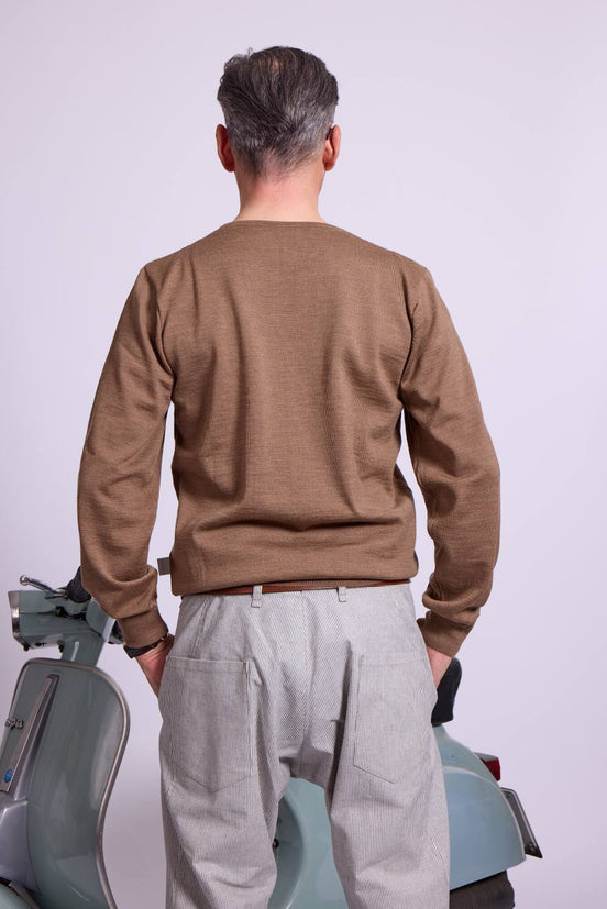 Director´s Cut Merinowolle Pullover tabakmeliert