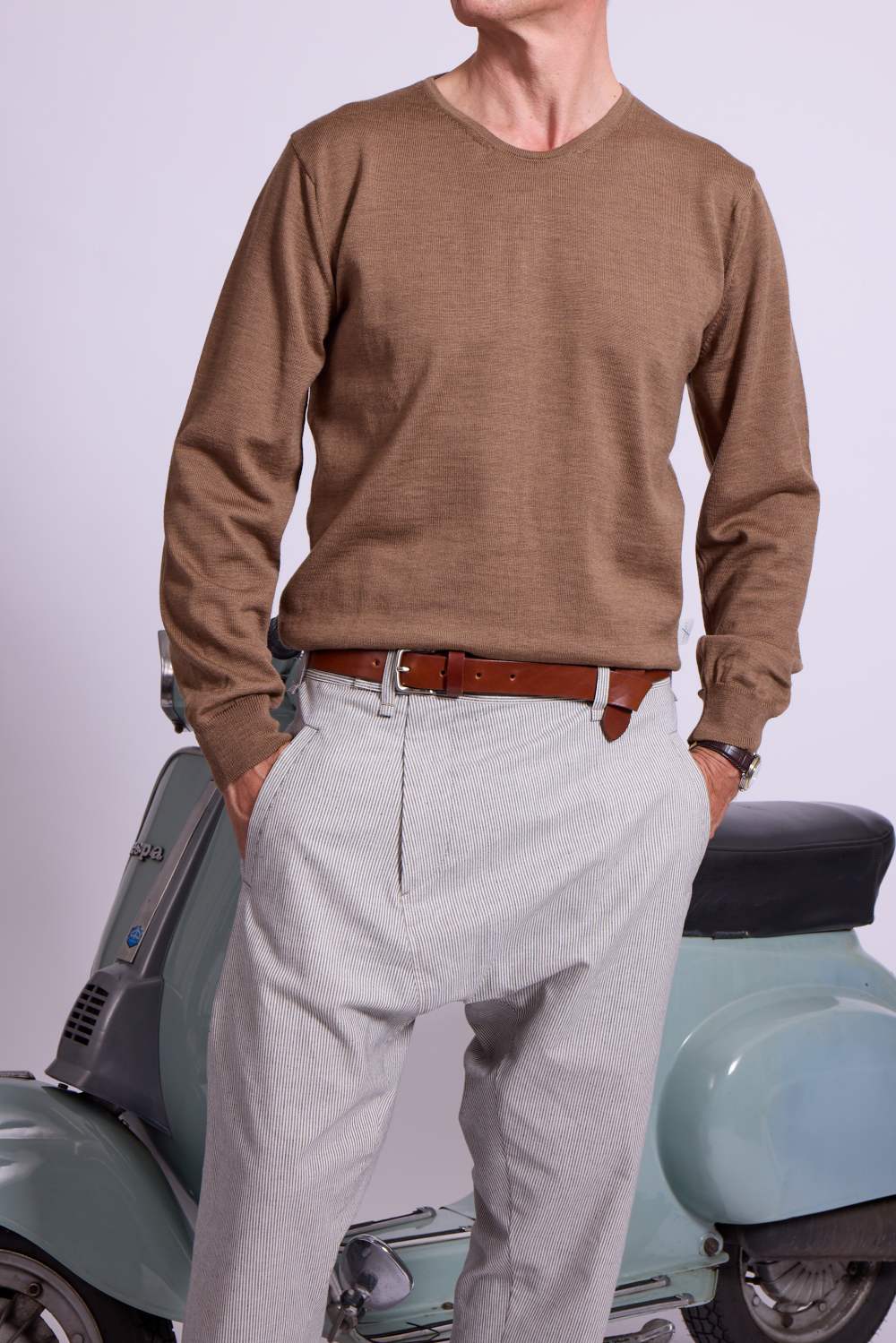 Director´s Cut Merinowolle Pullover tabakmeliert