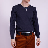 Director´s Cut Merinowolle Pullover Tintenblau