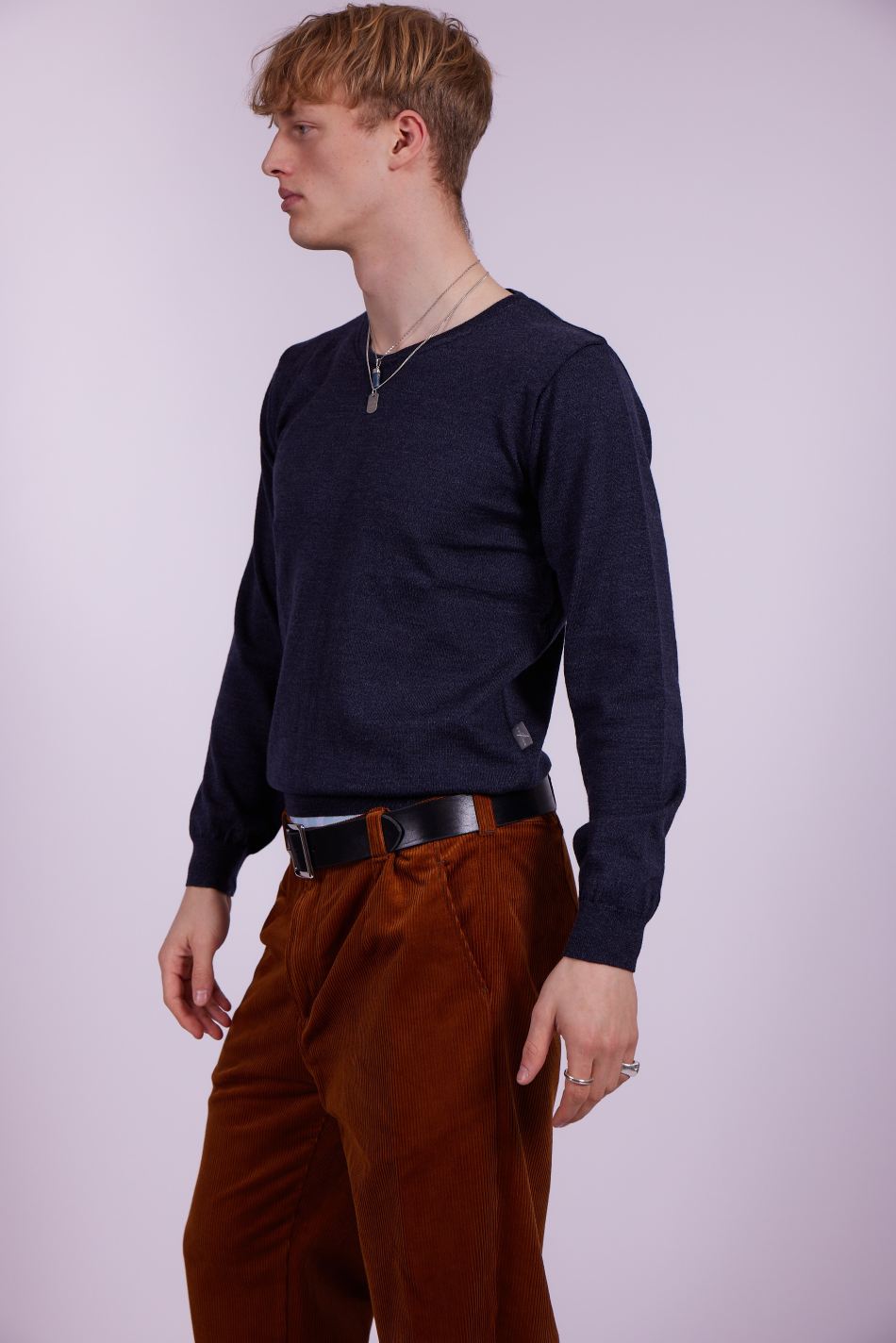 Director´s Cut Merinowolle Pullover Tintenblau