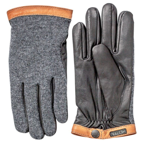 Hestra Deerskin Wool Tricot Charcoal-Black