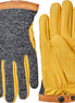 Hestra Deerskin Wool Tricot Charcoal - Natural Yellow