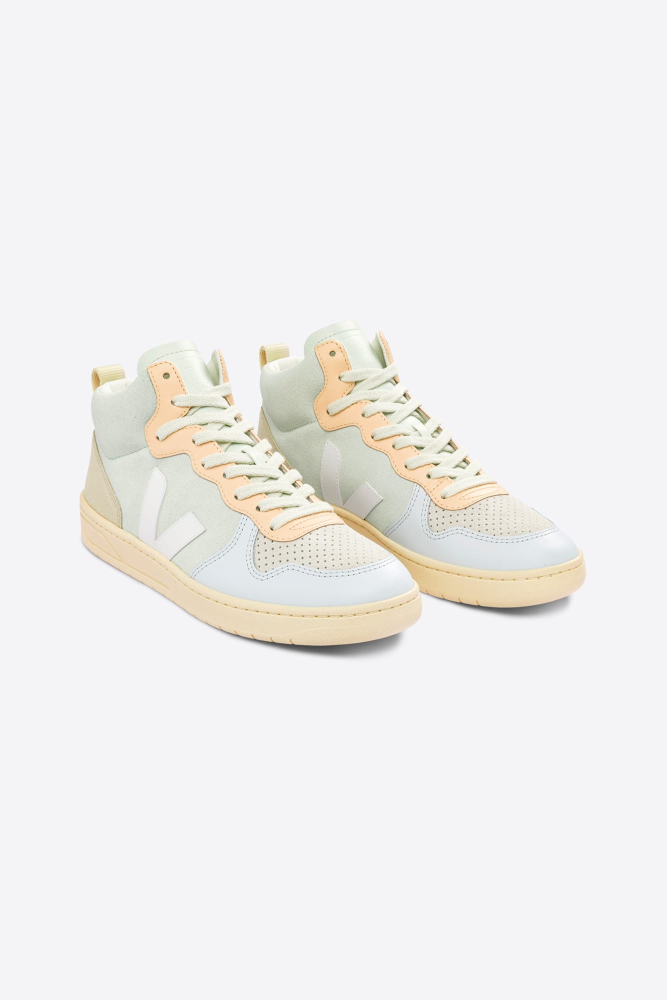 Veja V-15 Suede Jade White Multico
