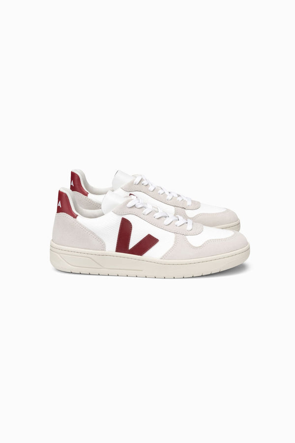 Veja V-10 B-Mesh White Natural Marsala