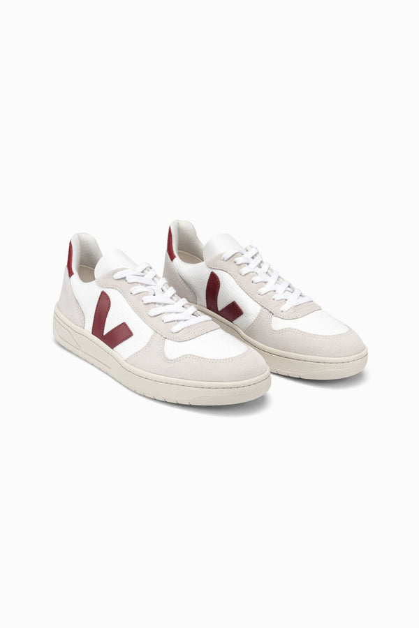 Veja V-10 B-Mesh White Natural Marsala