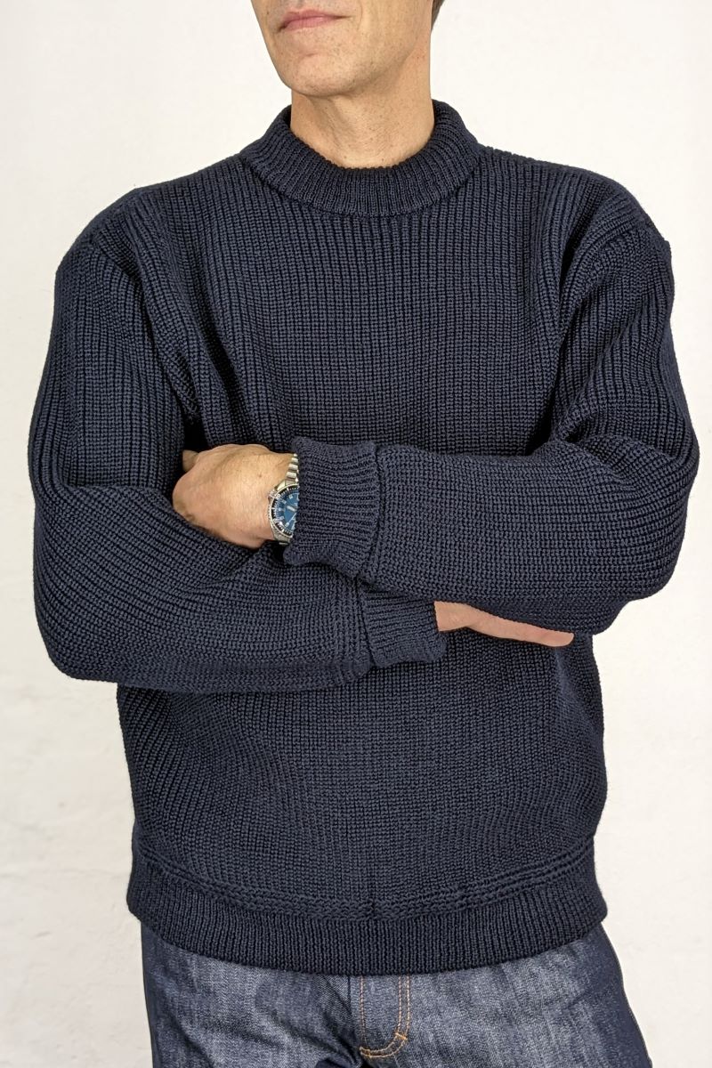 Director´s Cut Rundhals Woll-Pullover Navy