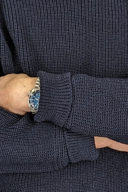 Director´s Cut Rundhals Woll-Pullover Navy