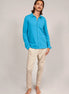 Bowler Berlin "Diplomat" Longsleeve Buttoned Polo Flame Blue Moon