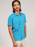 Bowler Berlin "Diplomat" Shortsleeve Buttoned Polo Flame Blue Moon