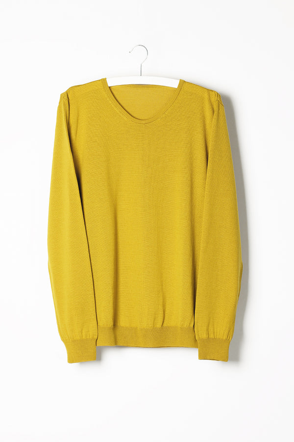 Director´s Cut Merinowolle Pullover Kanariengelb