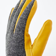 Hestra Deerskin Wool Tricot Charcoal - Natural Yellow