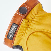 Hestra Deerskin Wool Tricot Charcoal - Natural Yellow