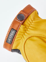 Hestra Deerskin Wool Tricot Charcoal - Natural Yellow