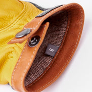Hestra Deerskin Wool Tricot Charcoal - Natural Yellow