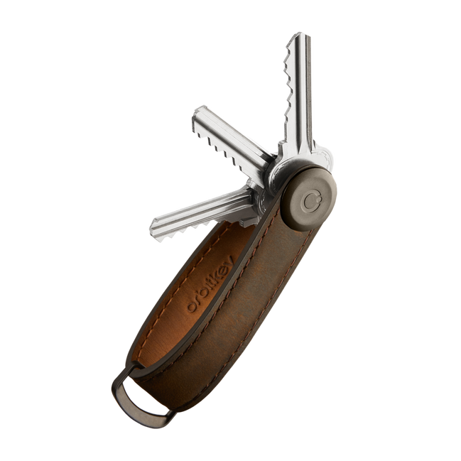 Orbitkey Key Organiser Crazy Horse Leather Oak Brown